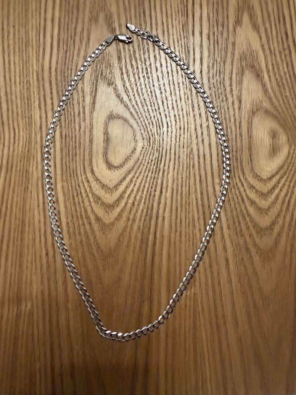 10k Solid White Gold Cuban Link Necklace NWOT